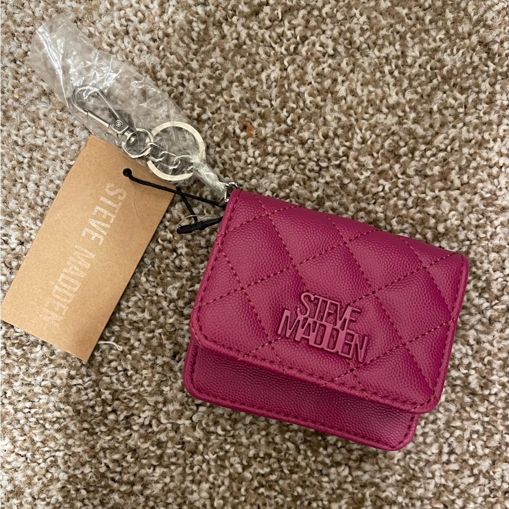 Steve Madden Fuchsia Quilted Keychain Wallet